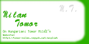 milan tomor business card